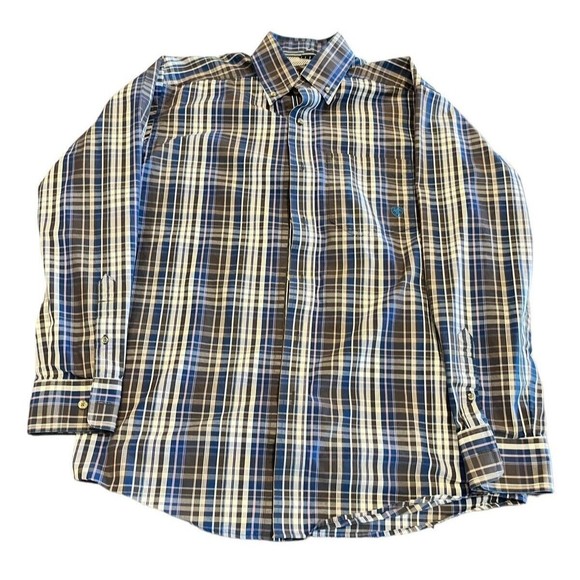 Ariat Pro Series Classic Button Down Shirt Mens Small Plaid Long Sleeve … - Picture 1 of 8